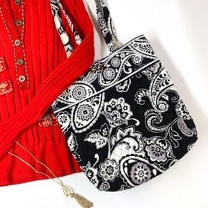 Vera Bradley Tote Quilted Floral Black White